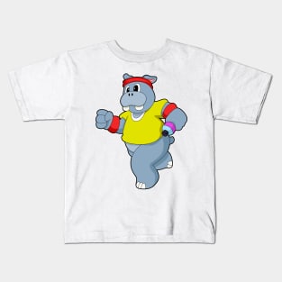 Hippo at Running Kids T-Shirt